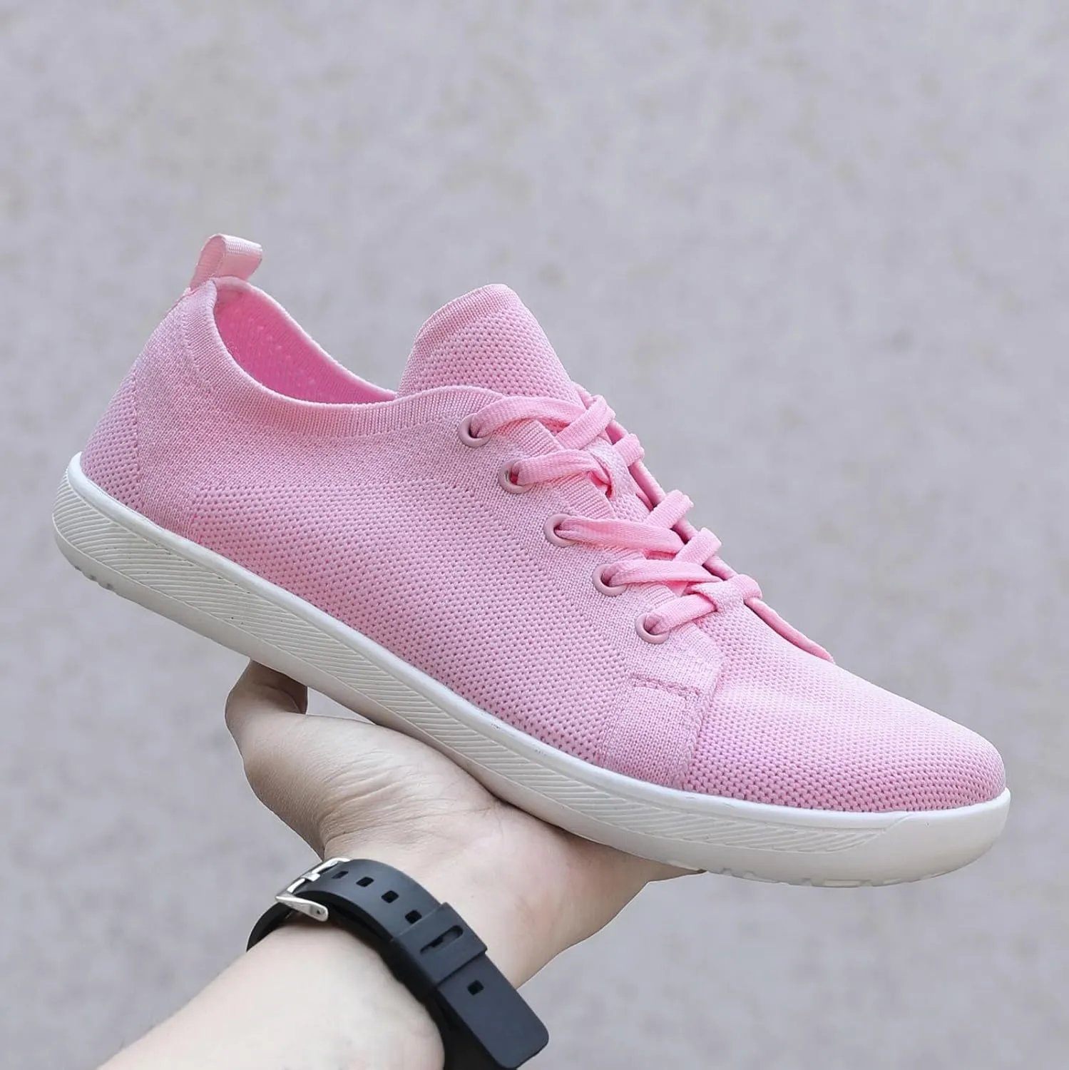 Couple Solid Color Wide Head Outdoor Barefoot Casual Shoes Breathable Comfortable Mens Sneaker Shoes with Arch Support