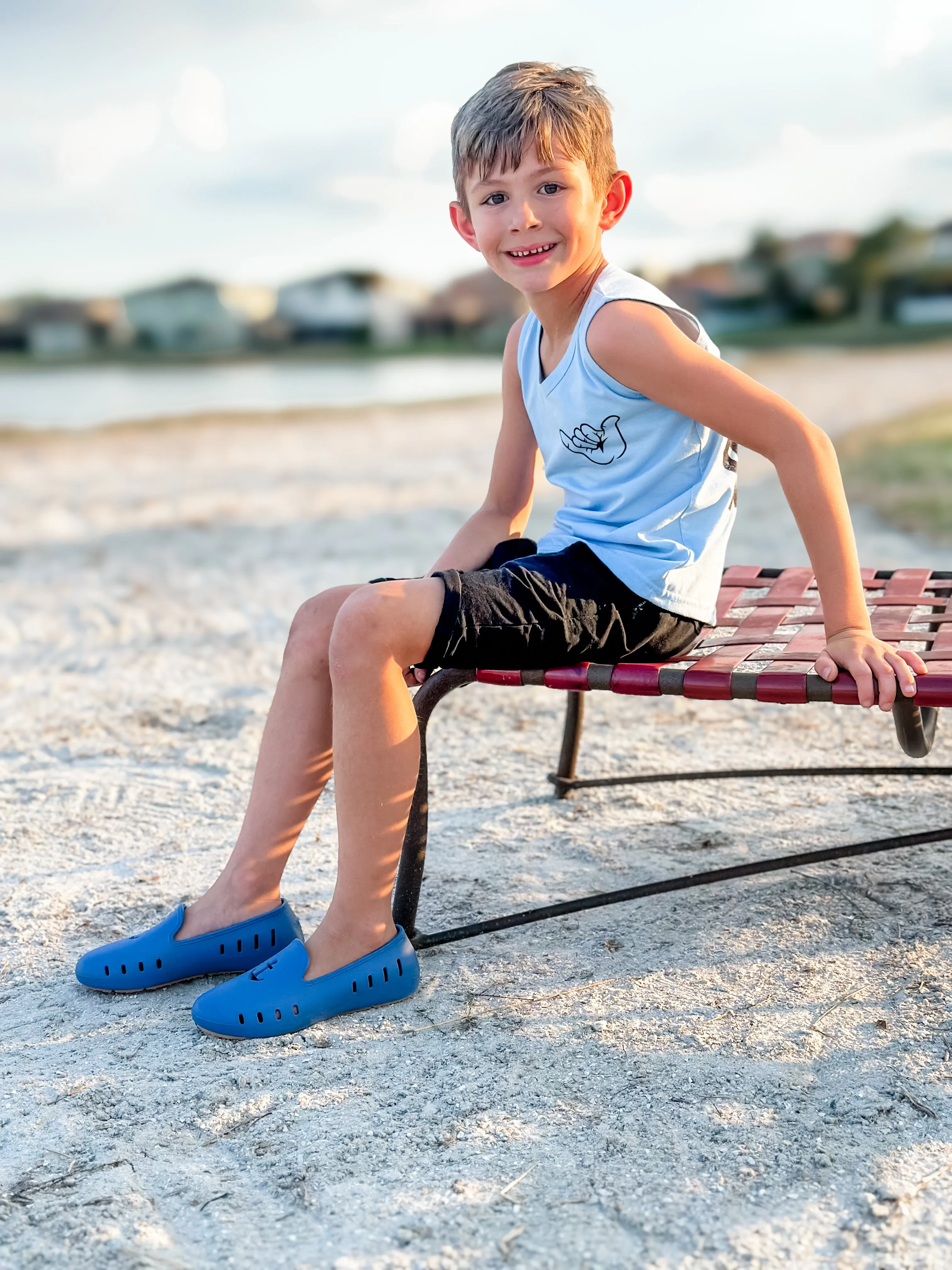 Cruise Loafer Kids - Captain Blue Anchor perforated / Waterproof