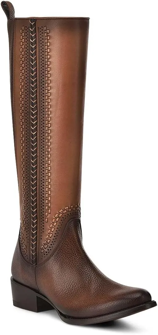 Cuadra Women's Tall Boot with Bovine Leather, Laser Engraving and Perforated Details 1X4IRS