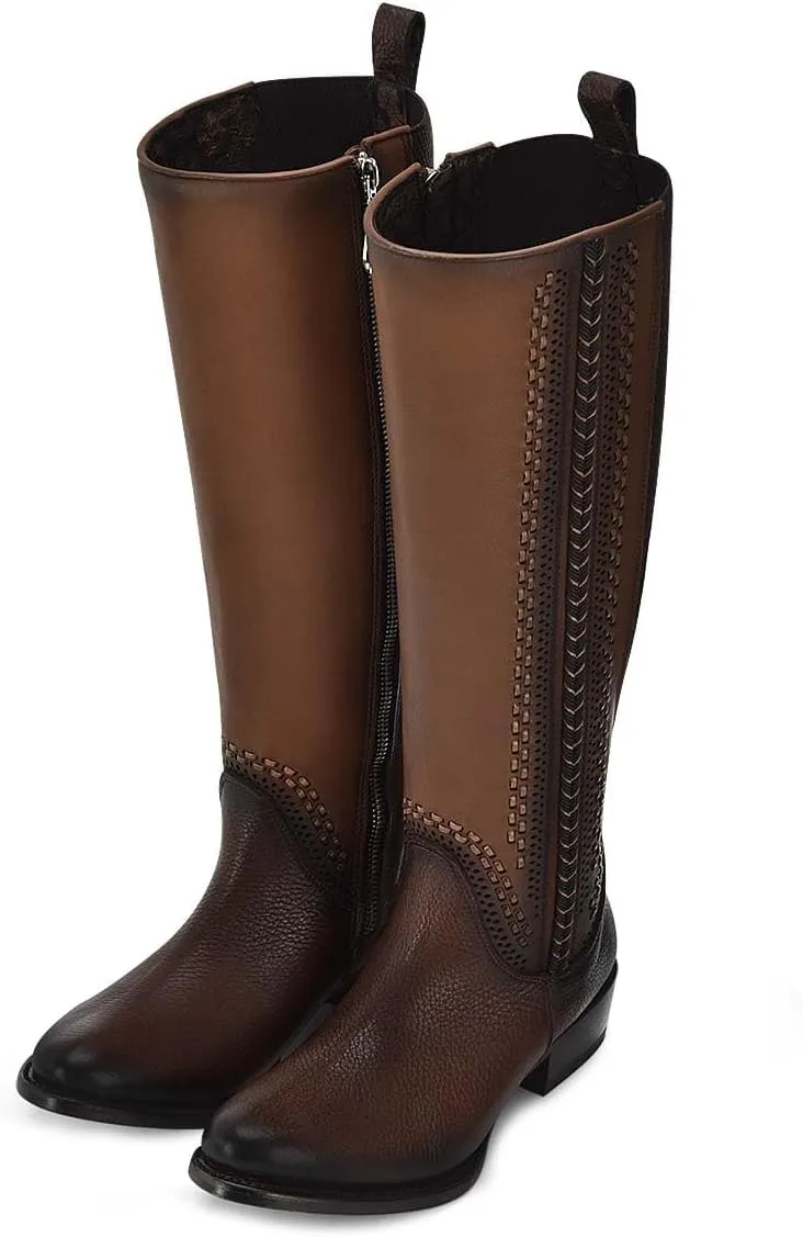 Cuadra Women's Tall Boot with Bovine Leather, Laser Engraving and Perforated Details 1X4IRS