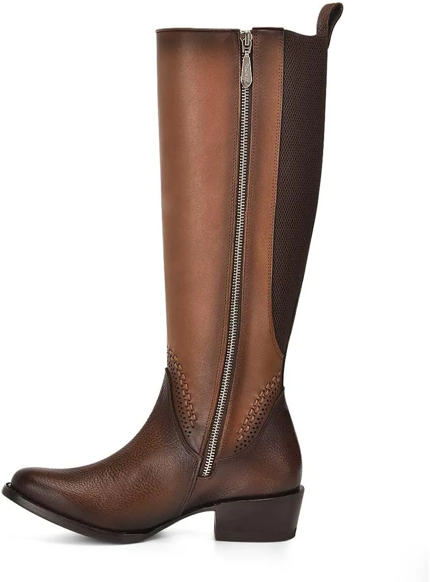 Cuadra Women's Tall Boot with Bovine Leather, Laser Engraving and Perforated Details 1X4IRS