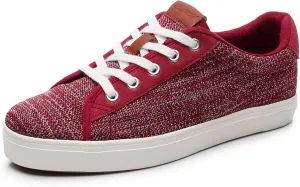 Cull4U Women's Flexible Knitting Low-Top Sneaker Shoe (6 M US,Burgundy)