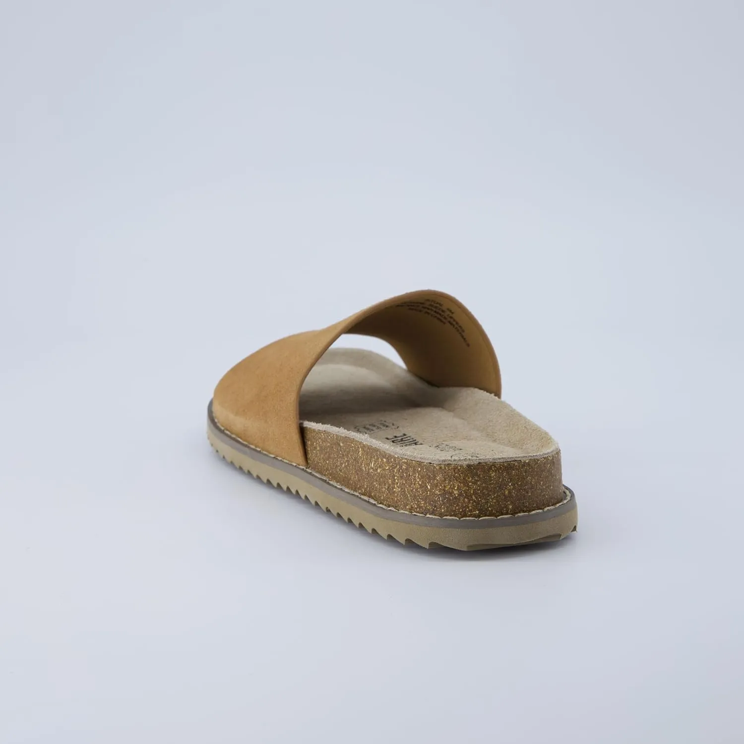 CUSHIONAIRE Ritual Women’s Slide Sandal – Suede Slip-On with Cork Footbed, Contoured Insole & Flexible Lightweight Outsole