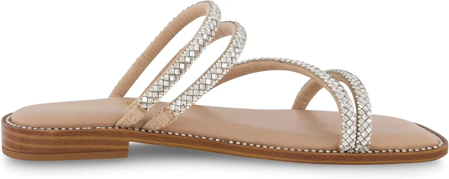 CUSHIONAIRE Women's Varda rhinestone slide sandal  Memory Foam