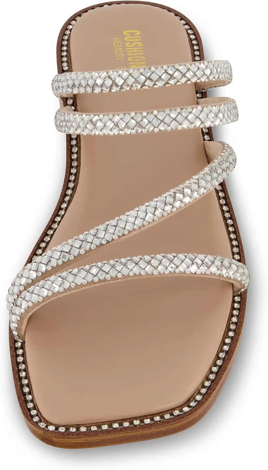 CUSHIONAIRE Women's Varda rhinestone slide sandal  Memory Foam