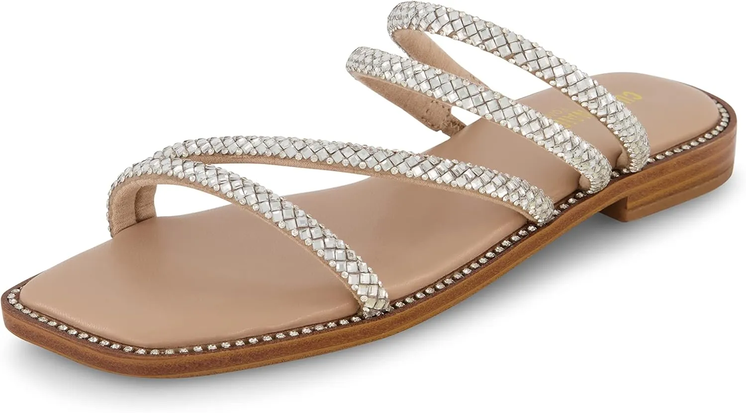 CUSHIONAIRE Women's Varda rhinestone slide sandal  Memory Foam