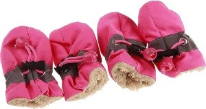 Cute Soft Anti-Slip Walking Shoes for Dog, Winter Thicken Fleece Drawstring Booties for Cats, Pets Socks for Indoor, Floor Label 1