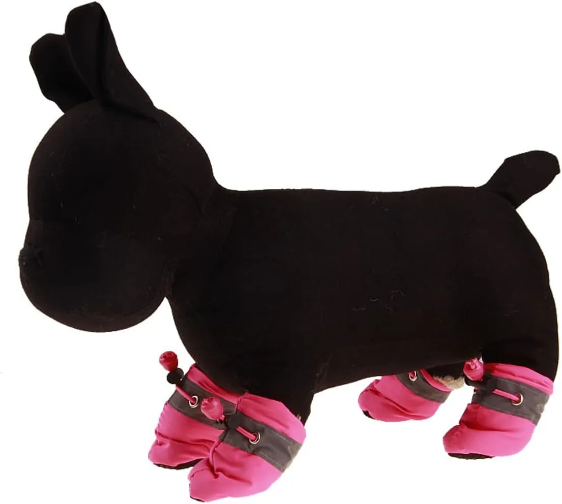 Cute Soft Anti-Slip Walking Shoes for Dog, Winter Thicken Fleece Drawstring Booties for Cats, Pets Socks for Indoor, Floor Label 1