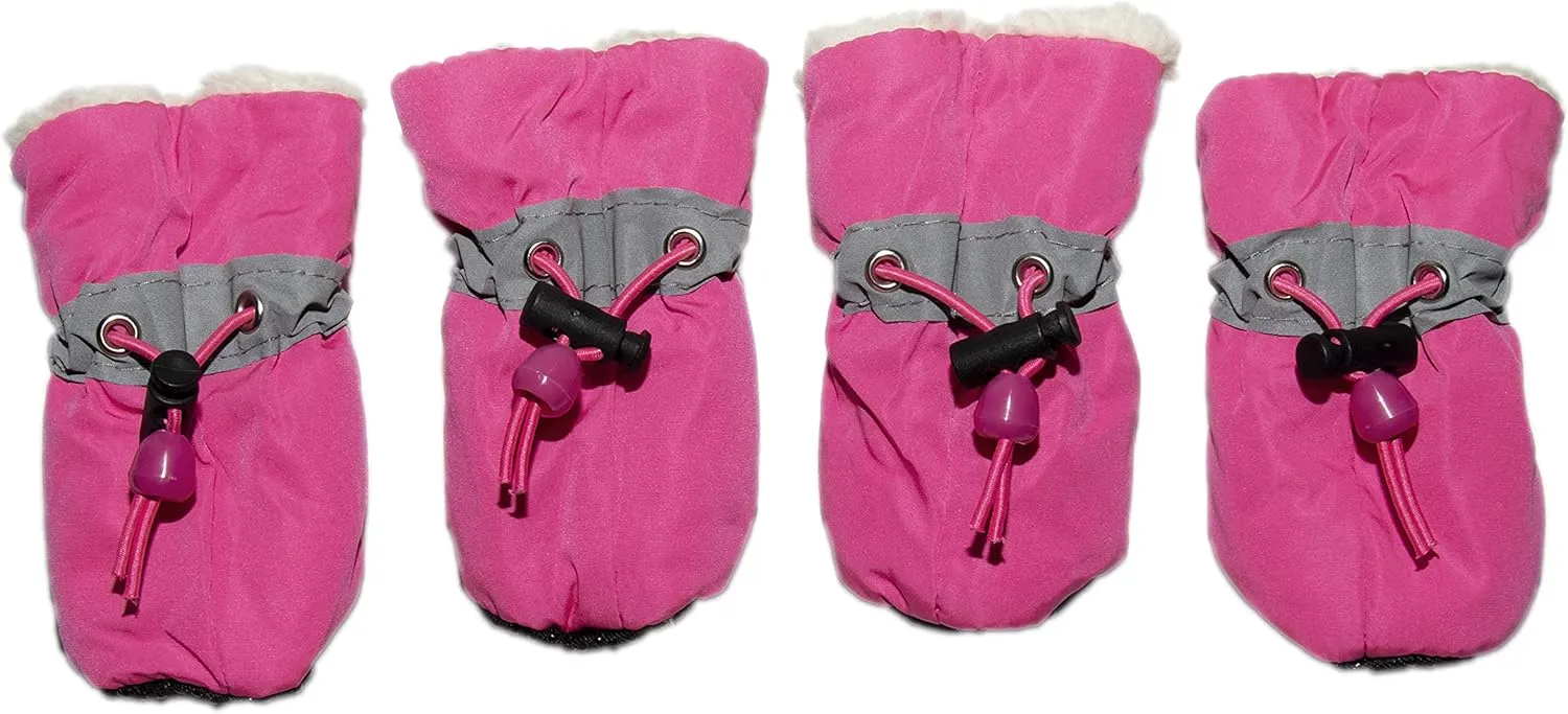 Cute Soft Anti-Slip Walking Shoes for Dog, Winter Thicken Fleece Drawstring Booties for Cats, Pets Socks for Indoor, Floor Label 1