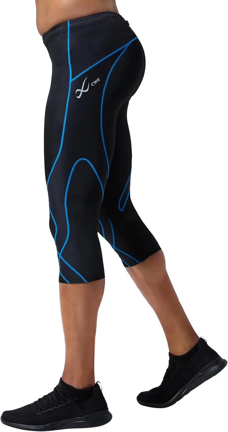 CW-X Men's Stabilyx Joint Support 3/4 Compression Tight, Capri Pants for Running and Recovery
