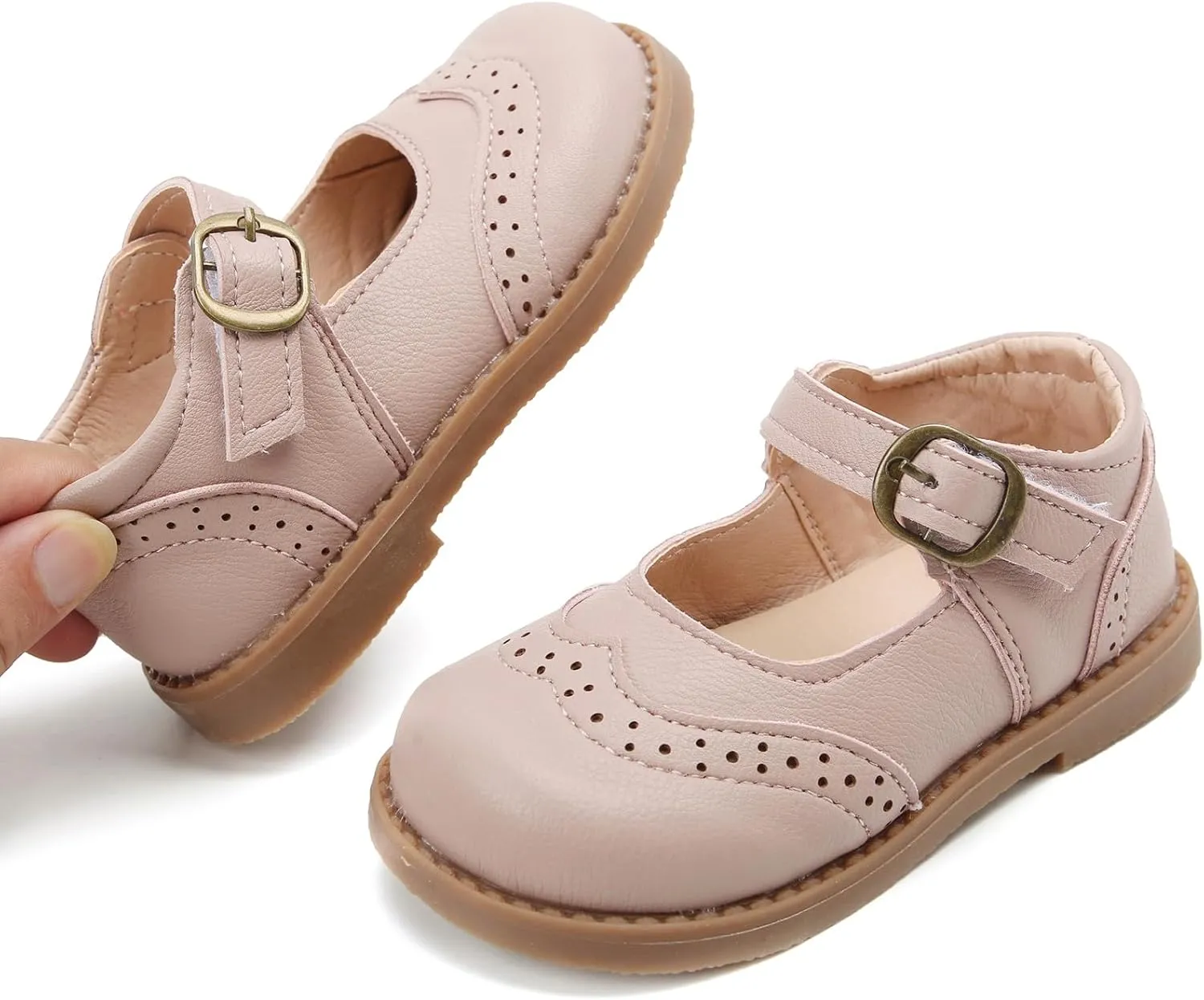 DADAWEN Girl's Classic Mary Jane School Uniform Shoes Flat Dress Shoes
