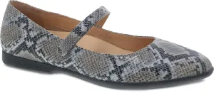 Dansko Grey Snake Lilly Mary Jane Womens Flat Shoes 2039-240200