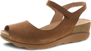 Dansko Marcy Slip-On Wedge Sandal for Women - Comfortable Wedge Shoes with Arch Support -Adjustable Hook & Loop Strap - Versatile Casual to Dressy Footwear - Lightweight Rubber Outsole