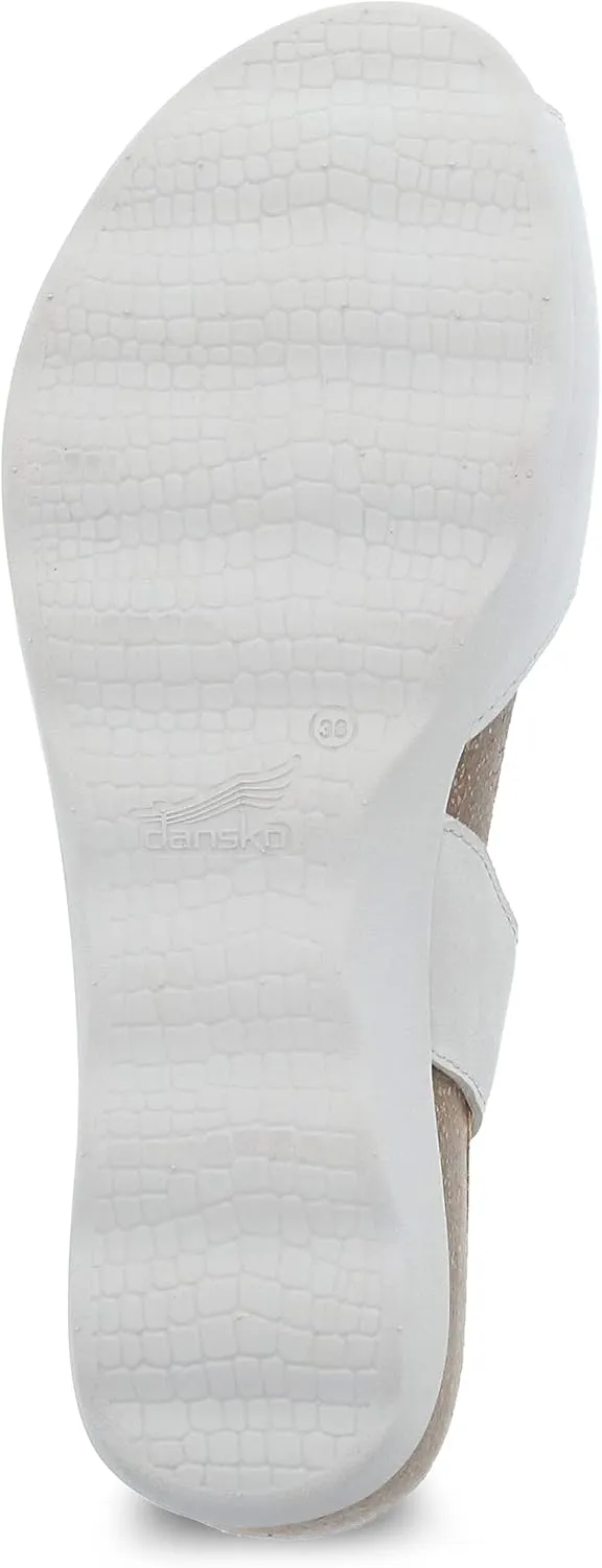 Dansko Marcy Slip-On Wedge Sandal for Women - Comfortable Wedge Shoes with Arch Support -Adjustable Hook & Loop Strap - Versatile Casual to Dressy Footwear - Lightweight Rubber Outsole