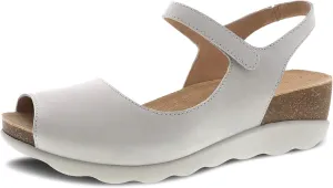 Dansko Marcy Slip-On Wedge Sandal for Women - Comfortable Wedge Shoes with Arch Support -Adjustable Hook & Loop Strap - Versatile Casual to Dressy Footwear - Lightweight Rubber Outsole