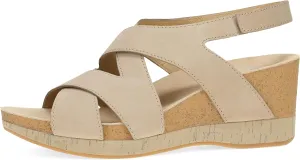 Dansko Shyla Wedge Sandal for Women - Cork/EVA Wedge with Arch Support -Fully Adjustable Straps-Lightweight Rubber Outsole