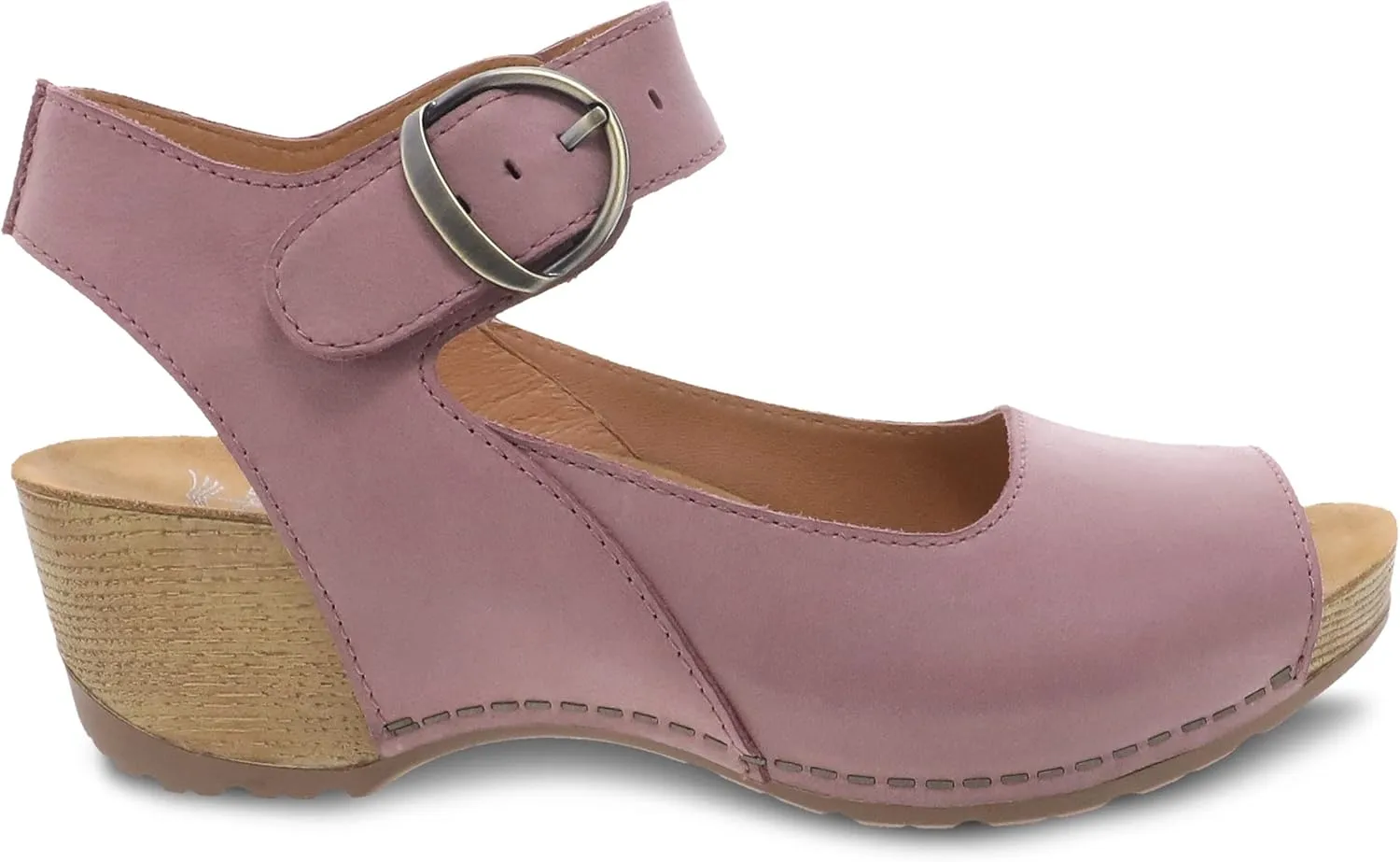 Dansko Tiana Slip-On Platform Sandal for Women – Cushioned, Contoured Footbed for All-Day Comfort and Support – Hook & Loop Strap with Buckle Detail – Lightweight Rubber Outsole