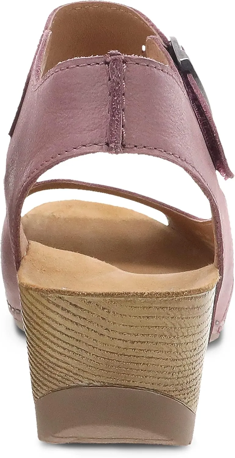 Dansko Tiana Slip-On Platform Sandal for Women – Cushioned, Contoured Footbed for All-Day Comfort and Support – Hook & Loop Strap with Buckle Detail – Lightweight Rubber Outsole
