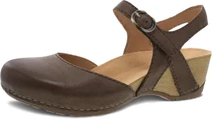 Dansko Tiffani Wedge Sandal for Women - Cushioned, Contoured Footbed for All-Day Comfort and Support - Hook & Loop Strap with Buckle Detail - Lightweight Rubber Outsole