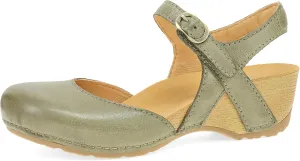 Dansko Tiffani Wedge Sandal for Women - Cushioned, Contoured Footbed for All-Day Comfort and Support - Hook & Loop Strap with Buckle Detail - Lightweight Rubber Outsole