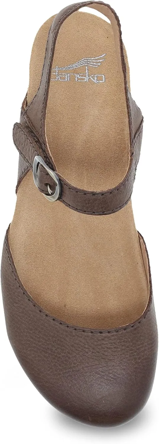 Dansko Tiffani Wedge Sandal for Women - Cushioned, Contoured Footbed for All-Day Comfort and Support - Hook & Loop Strap with Buckle Detail - Lightweight Rubber Outsole
