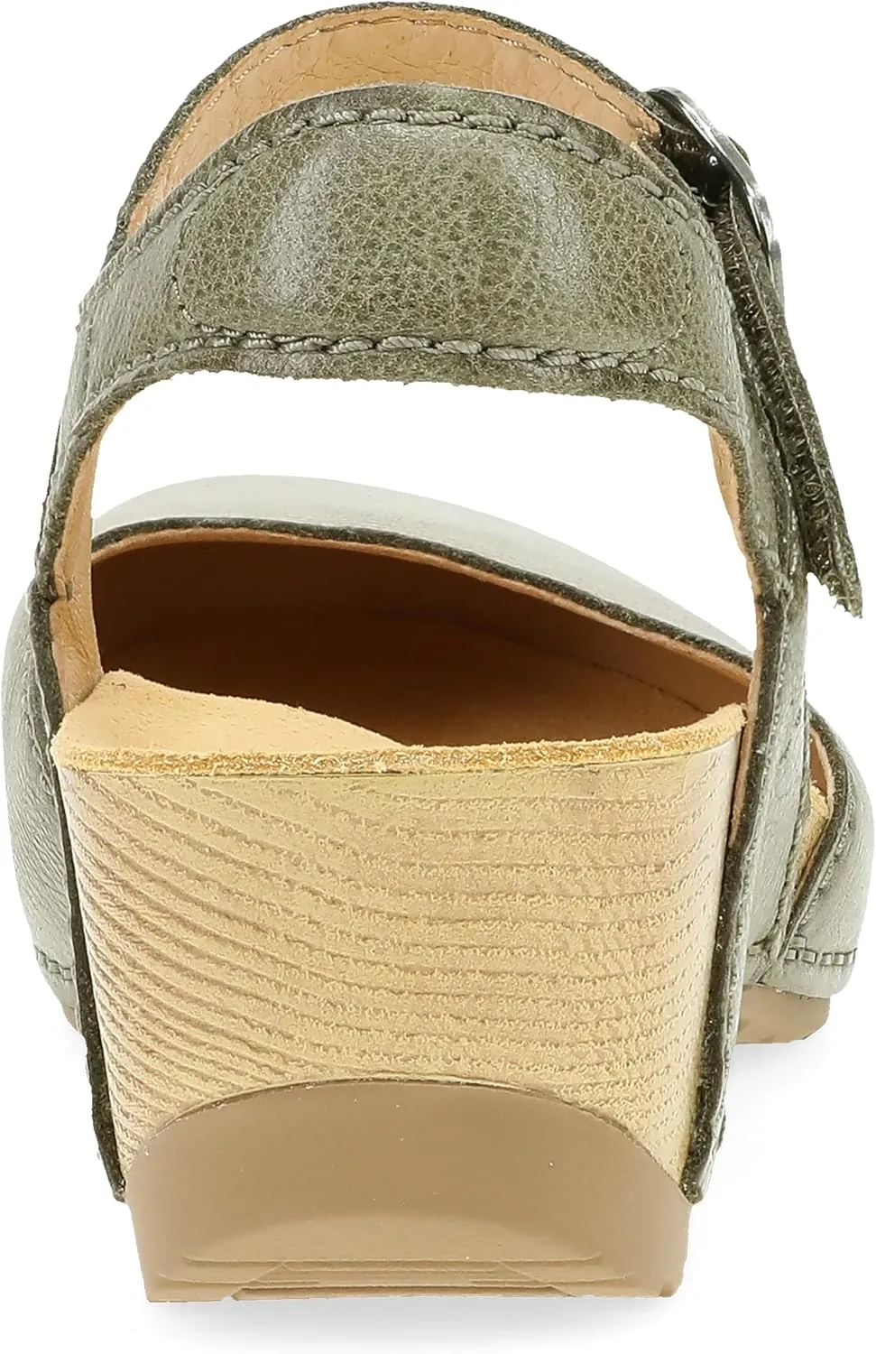 Dansko Tiffani Wedge Sandal for Women - Cushioned, Contoured Footbed for All-Day Comfort and Support - Hook & Loop Strap with Buckle Detail - Lightweight Rubber Outsole