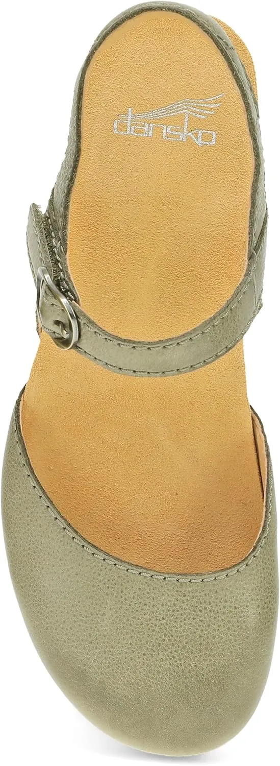 Dansko Tiffani Wedge Sandal for Women - Cushioned, Contoured Footbed for All-Day Comfort and Support - Hook & Loop Strap with Buckle Detail - Lightweight Rubber Outsole
