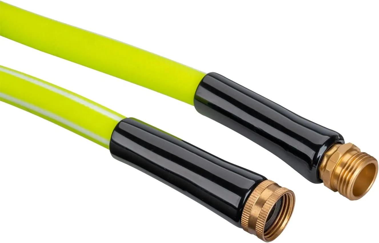 DAVCO Garden Hose 100 ft, Drinking Water Safe, 3/4" Solid Aluminum Fittings - No Leak, Reel Leader, Water Connector, Lead In, Connecting for Reel Cart