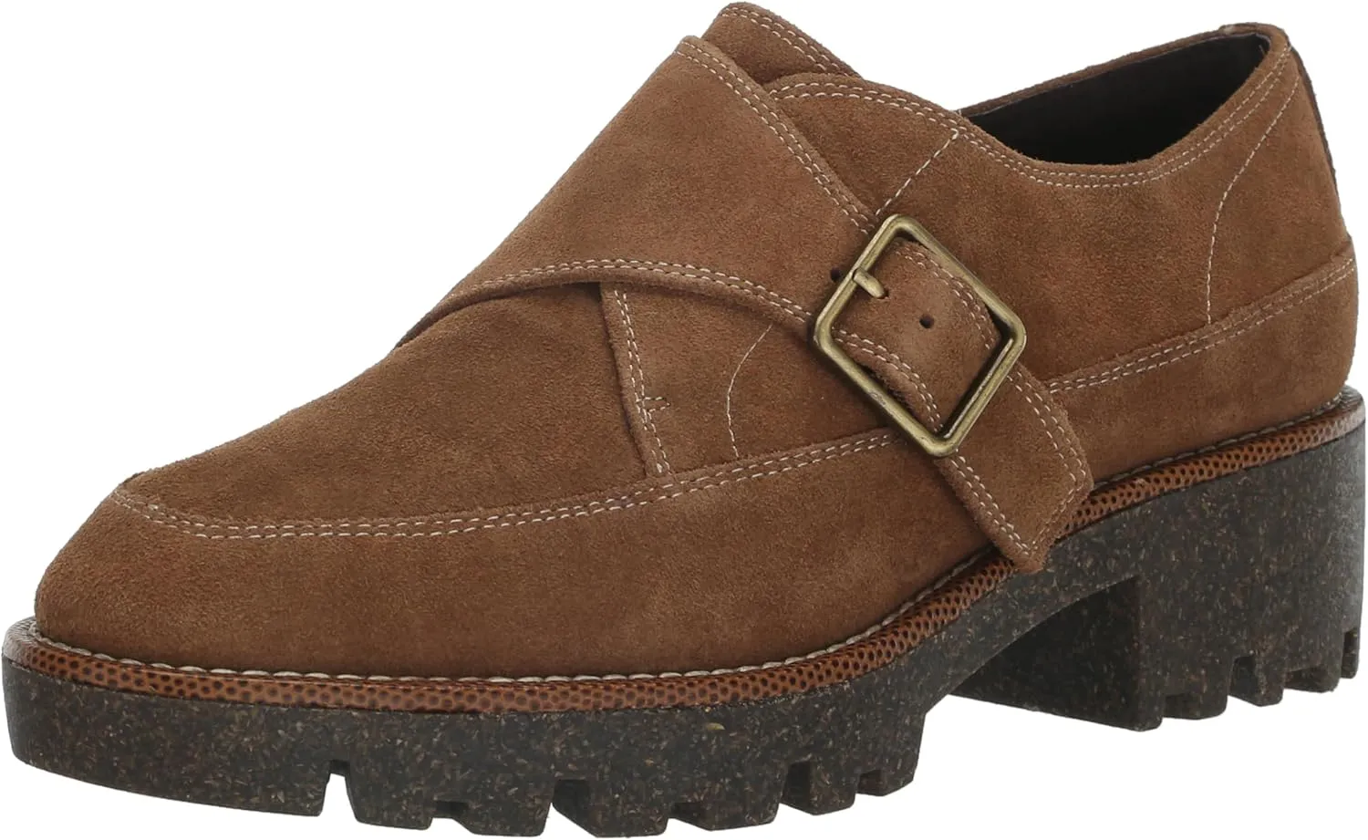 DONALD PLINER Women's Elayna Monk-Strap Loafer, Saddle, 8.5