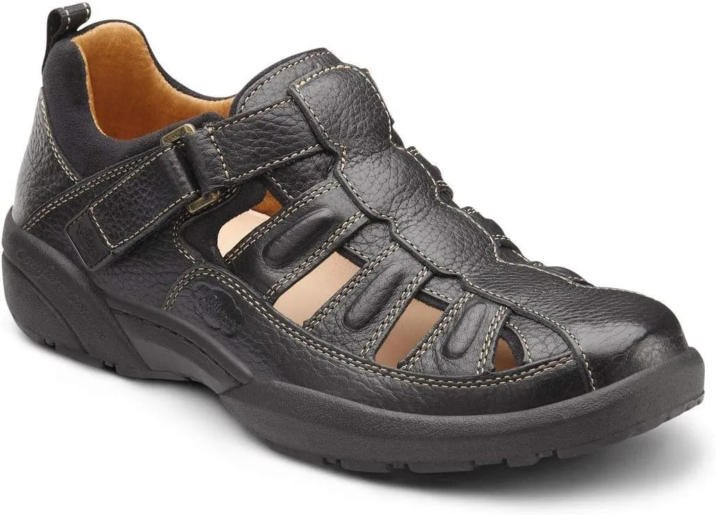 Dr. Comfort Fisherman Men's Therapeutic Diabetic Extra Depth Sandal: Black 13.0 Wide (E/2E)