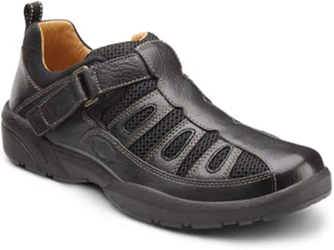 Dr. Comfort Fisherman Men's Therapeutic Diabetic Extra Depth Sandal: Black 13.0 Wide (E/2E)