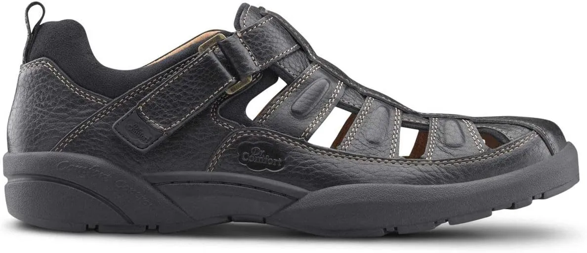 Dr. Comfort Fisherman Men's Therapeutic Diabetic Extra Depth Sandal: Black 13.0 Wide (E/2E)