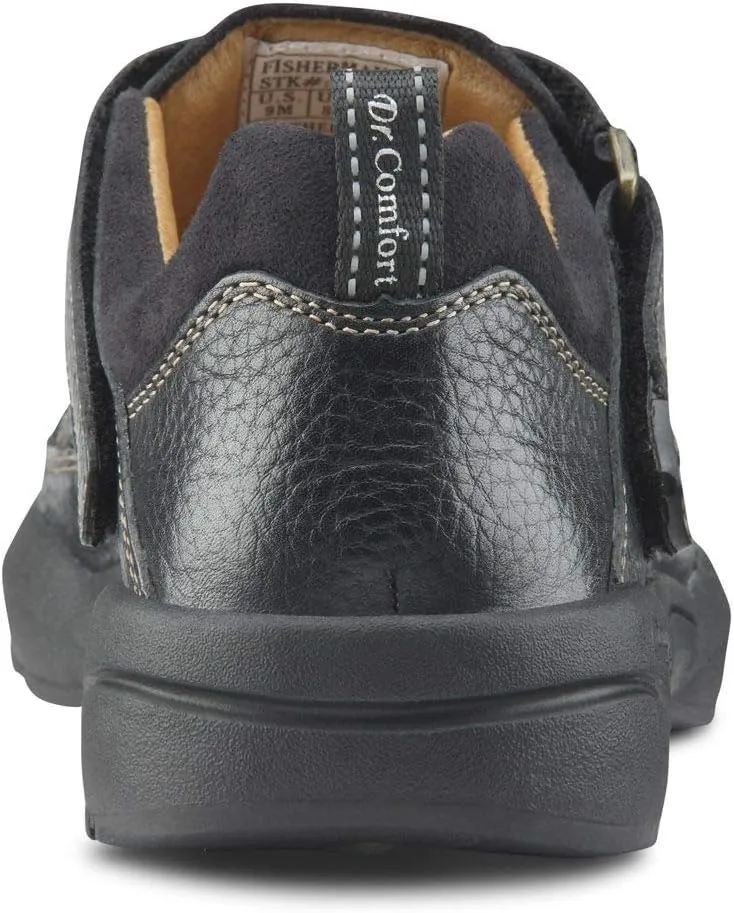 Dr. Comfort Fisherman Men's Therapeutic Diabetic Extra Depth Sandal: Black 13.0 Wide (E/2E)