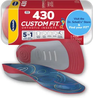 Dr. Scholl’s Custom Fit Orthotics 3/4 Length Inserts CF 430, 5-in-1 All-Day Pain Relief for Feet, Lower Back, Knees, Heel & Plantar Fasciitis, Arch Support Shoe Insoles for Men Women, FSA HSA Eligible