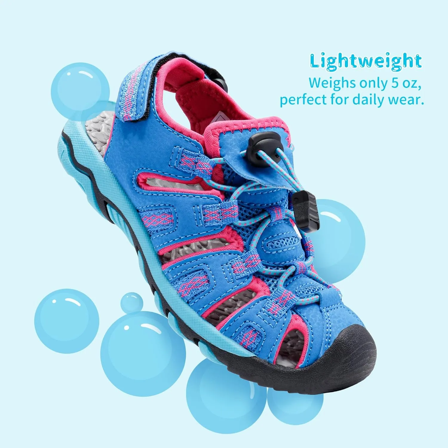 DREAM PAIRS Boys Girls Summer Outdoor Athletic Sport Sandals Walking Hiking Hook and Loop Adjustable Multicolor for Toddler/Little/Big Kids