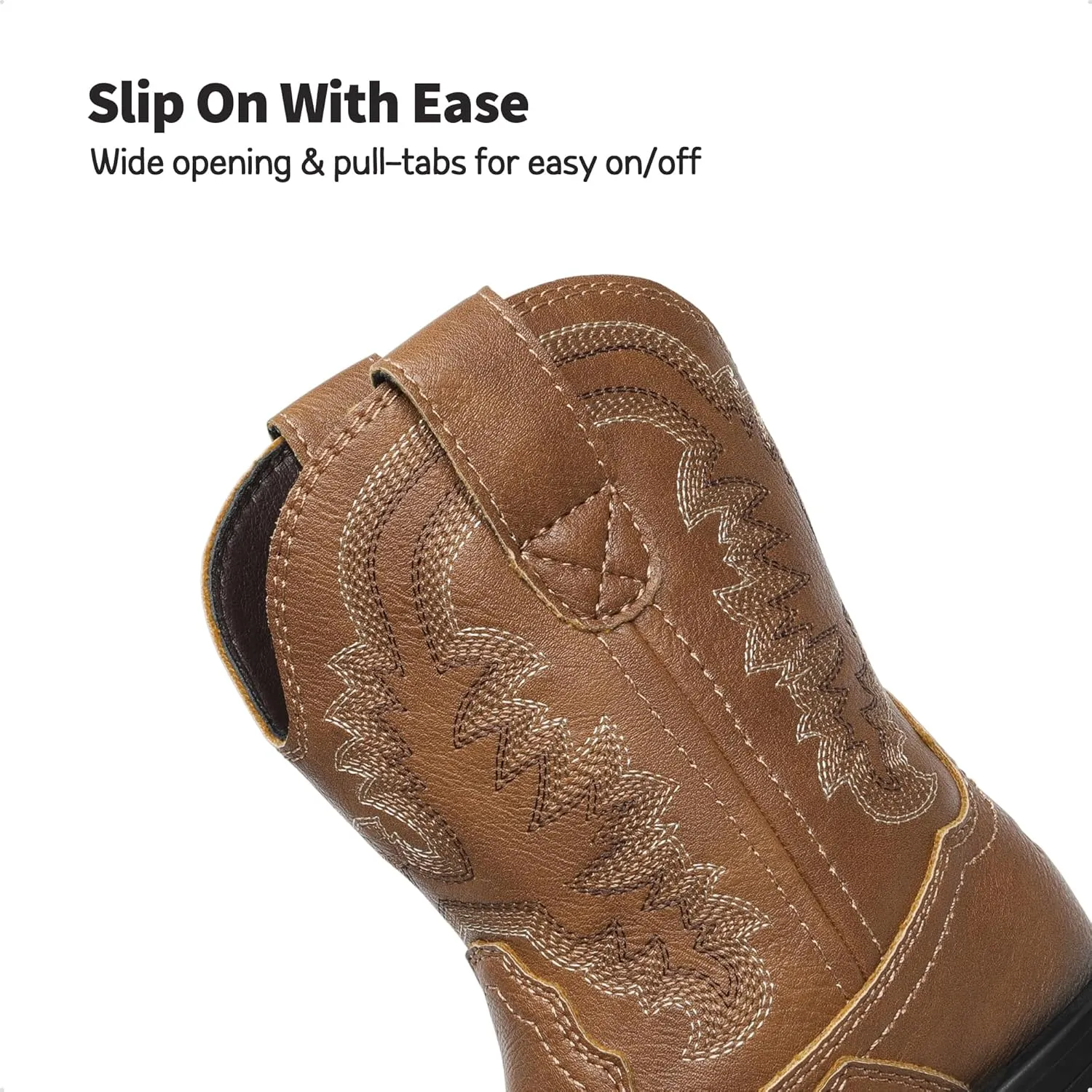 DREAM PAIRS Toddler Little Boys Girls Cowboy Boots Kids Western Square Toe Riding Mid Calf Boots