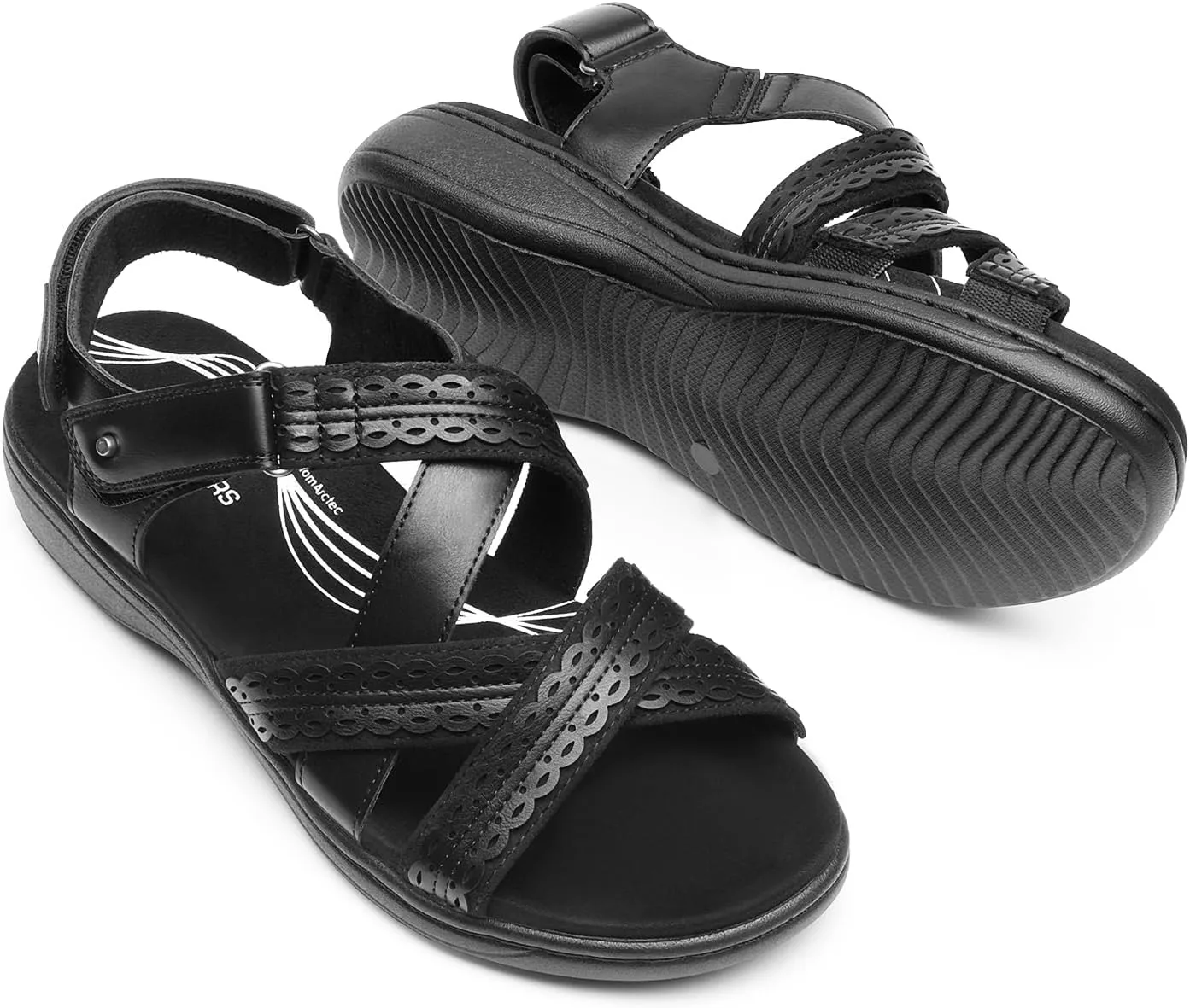DREAM PAIRS Women's Arch Support Sandals Comfortable Open Toe Dress Flats Walking Sandals for Summer