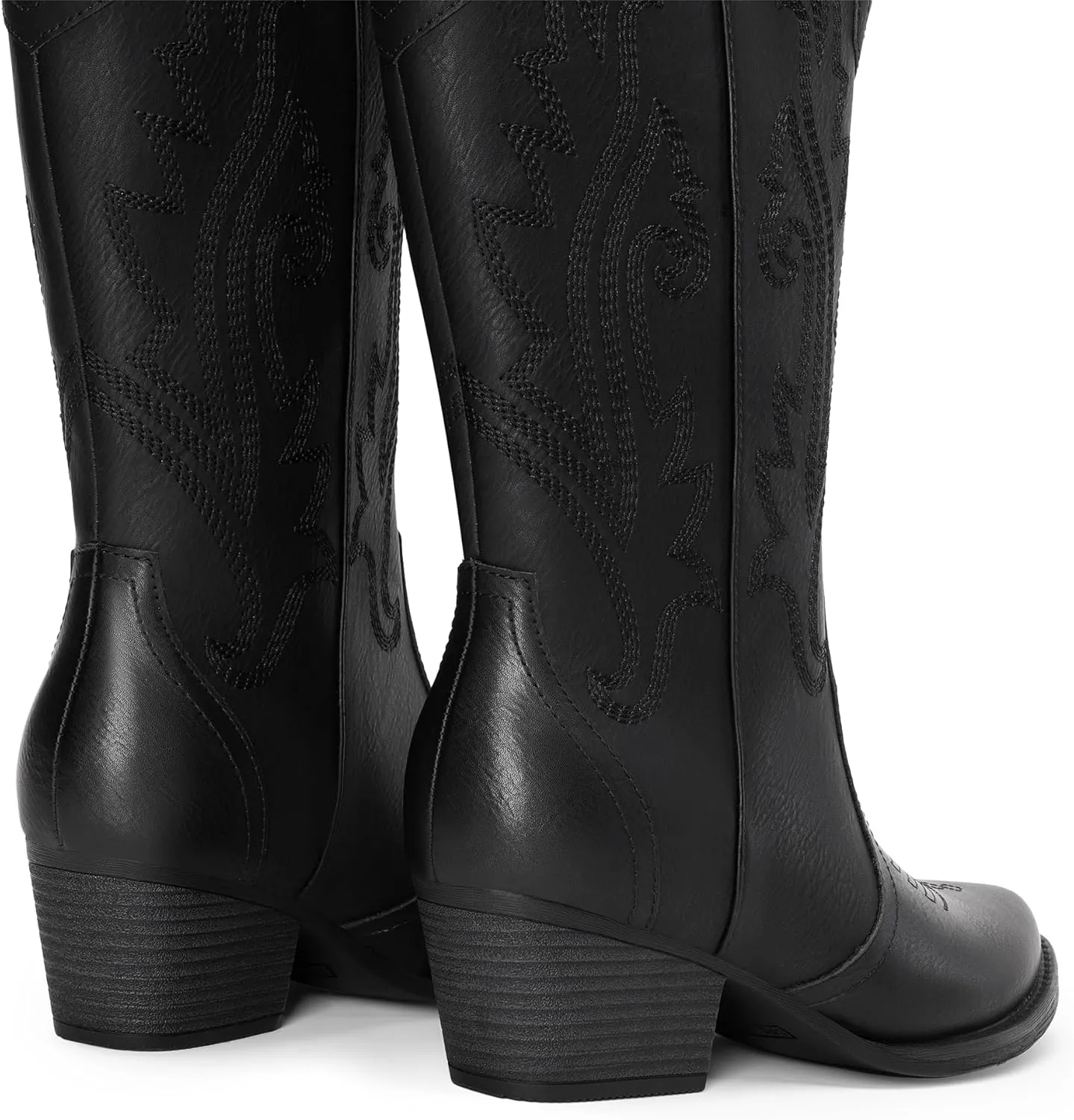 DREAM PAIRS Women's Cowboy Cowgirl Boots Embroidered Pointed Toe Low Heel Western Mid Calf Boot for Theme Party Country Concert