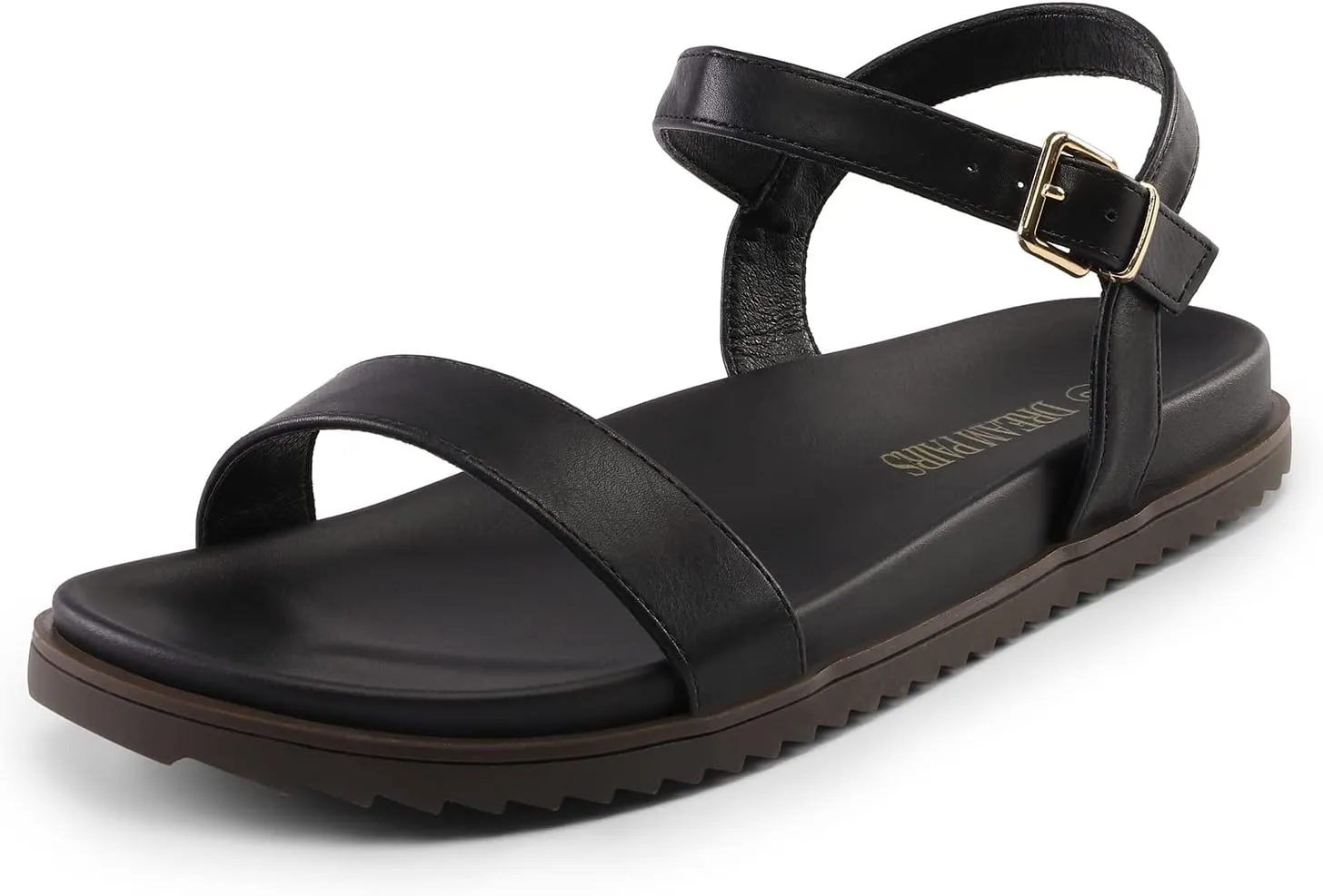 DREAM PAIRS Women's Cute Open Toe One Band Arch Support Comfort Flat Sandals for Summer