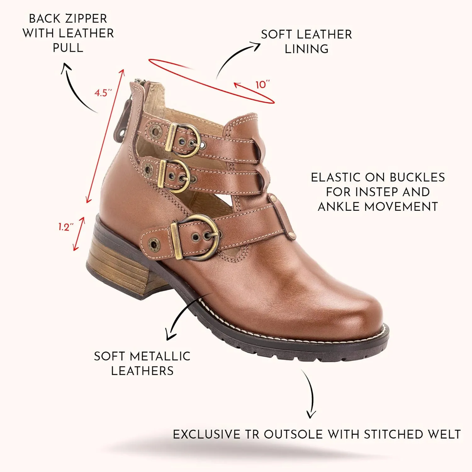 Dromedaris Women's Kelsy warm-weather ankle bootie - Removable footbeds