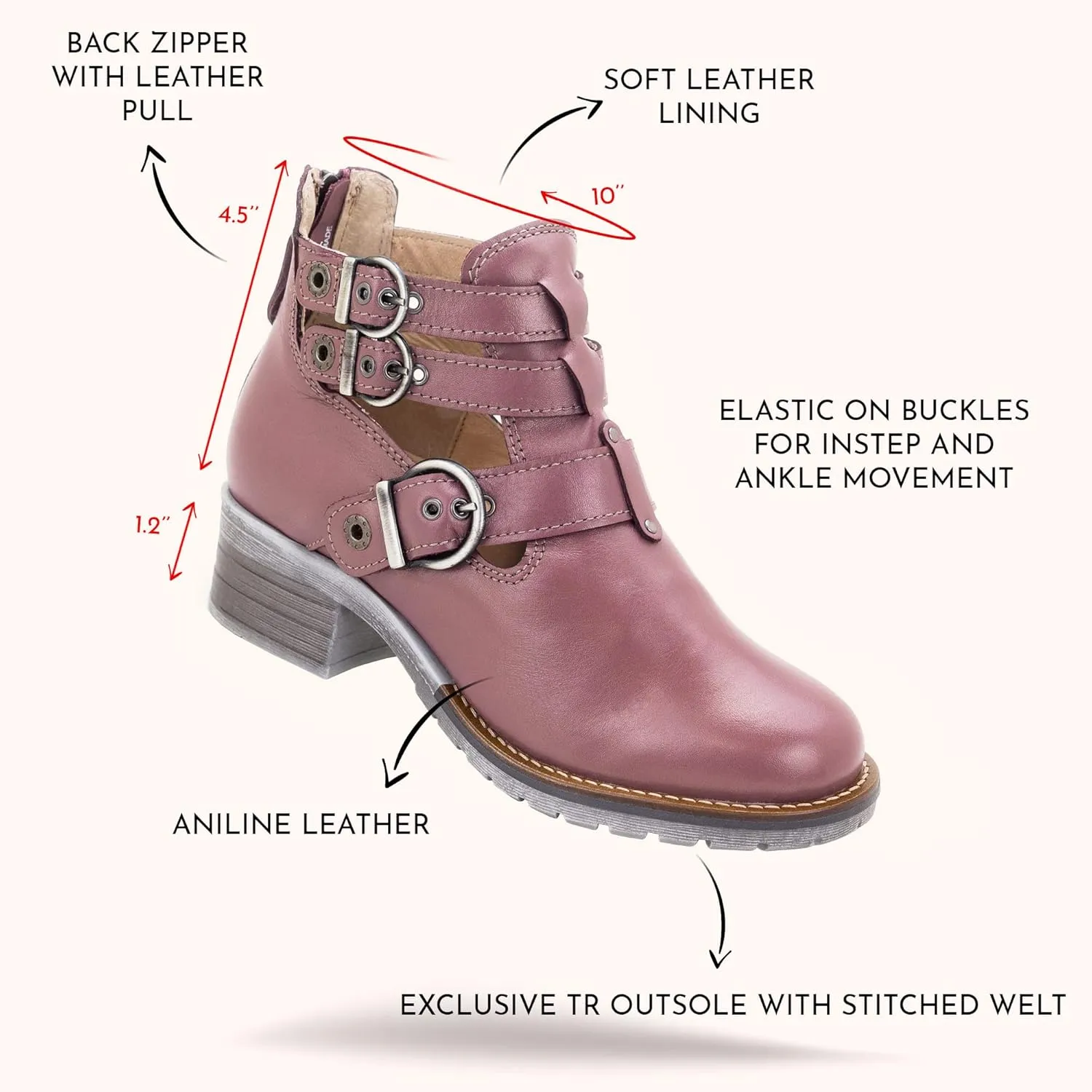 Dromedaris Women's Kelsy warm-weather ankle bootie - Removable footbeds