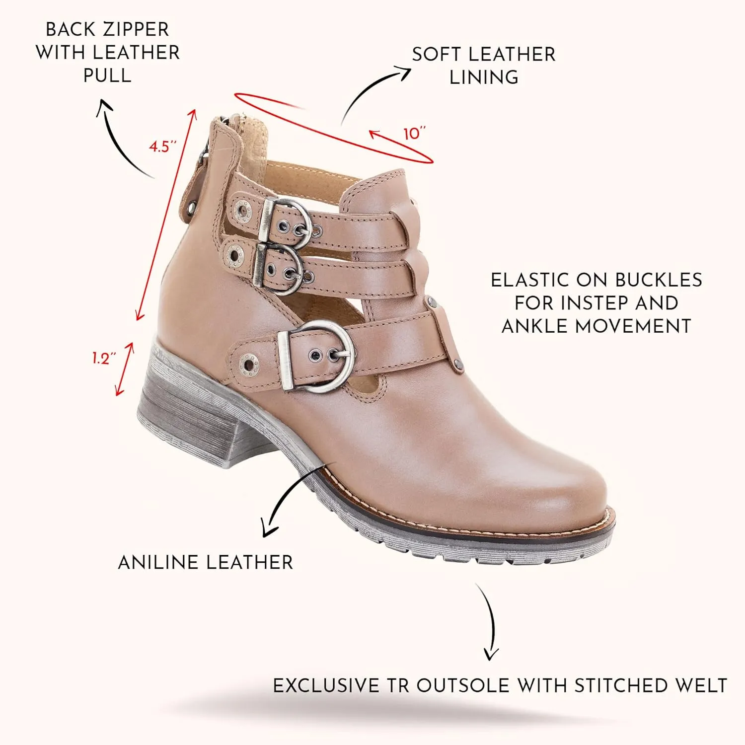 Dromedaris Women's Kelsy warm-weather ankle bootie - Removable footbeds
