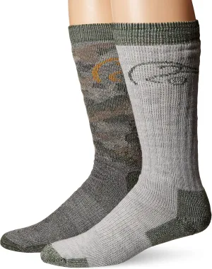 Ducks Unlimited Full Cushion Camo Wool Blend Socks, 2 Pair