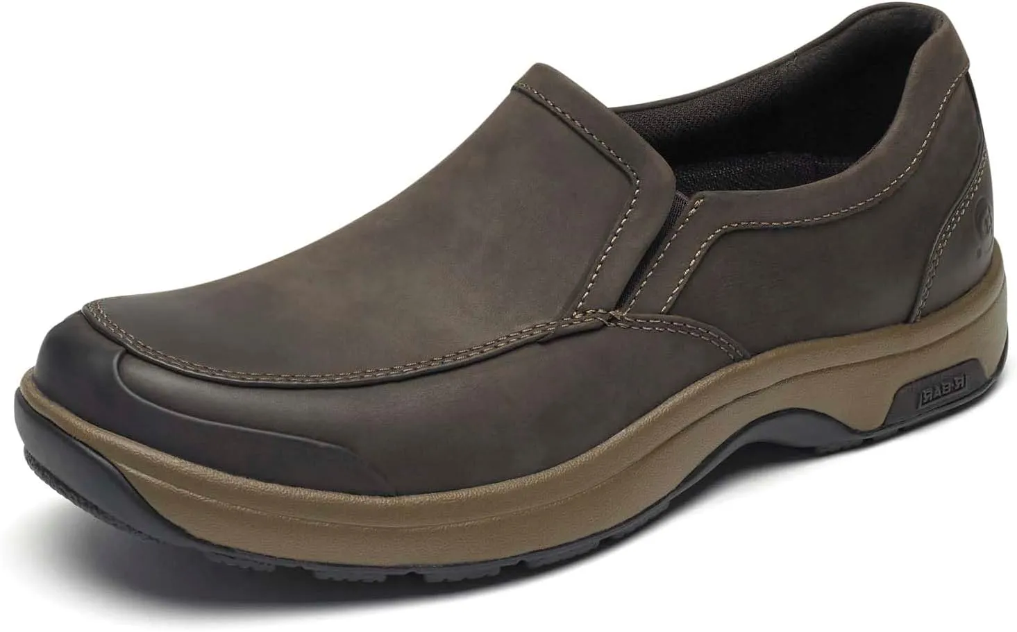 Dunham Men's Battery Park Waterproof Slip-On Loafer, Brown Nubuck, 14 Wide