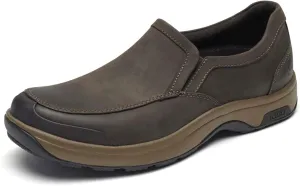 Dunham Men's Battery Park Waterproof Slip-On Loafer, Brown Nubuck, 14 Wide