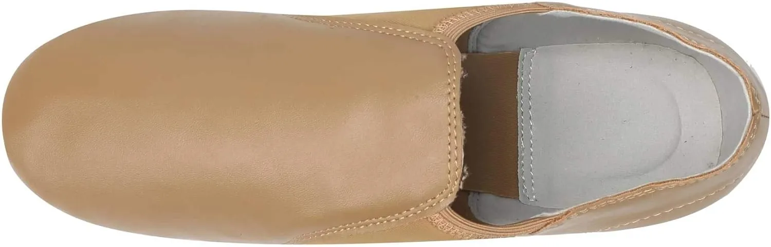 Dynadans Unisex PU Leather Upper Slip-on Jazz Shoe with Arch Insert for Women and Men's Dance Shoes