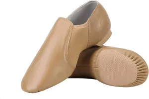 Dynadans Unisex PU Leather Upper Slip-on Jazz Shoe with Arch Insert for Women and Men's Dance Shoes