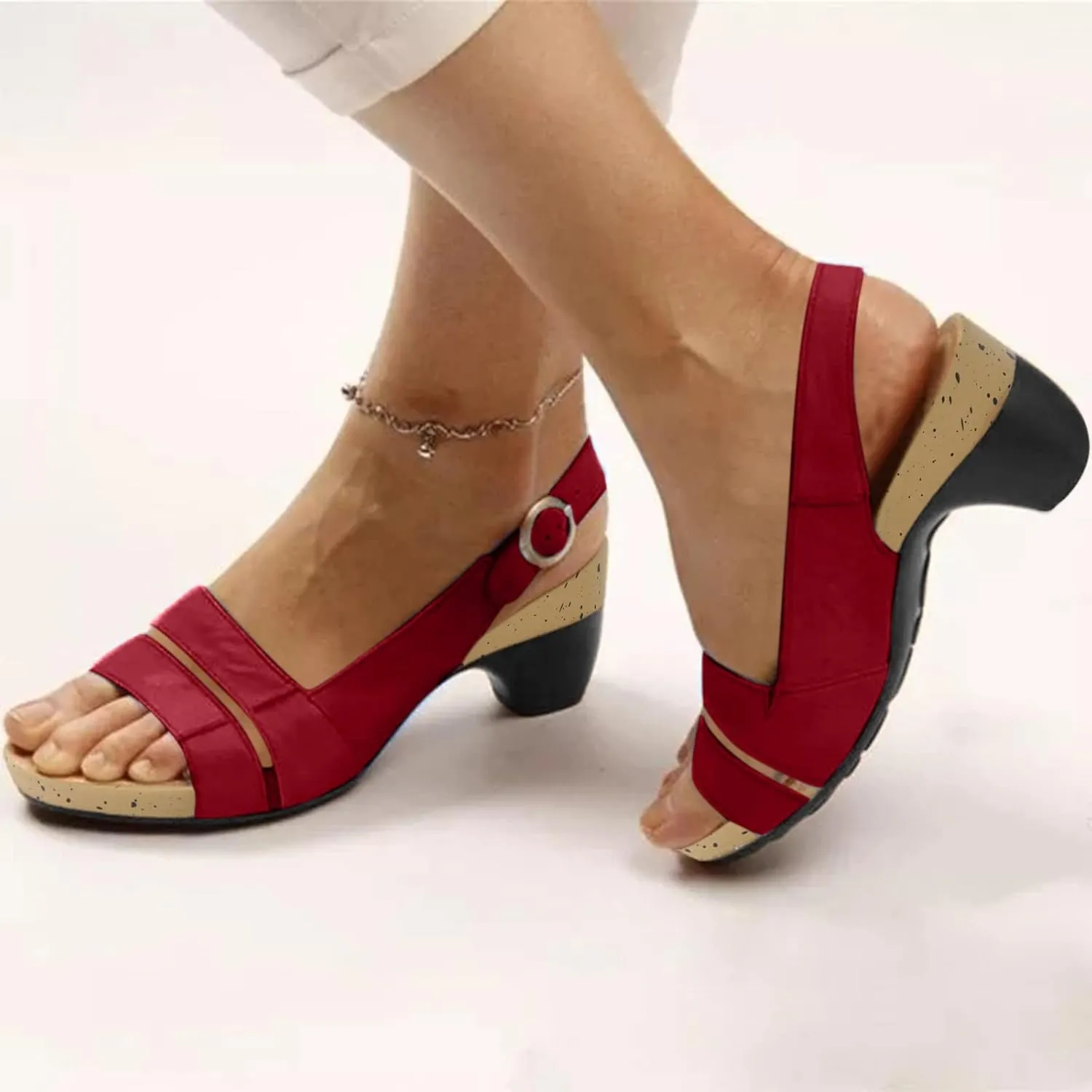 Eduavar Sandals Women Dressy Summer, Womens Sandals Wedge Sandals Ultra-Comfy Breathable Sandals Orthotic Sandals Women