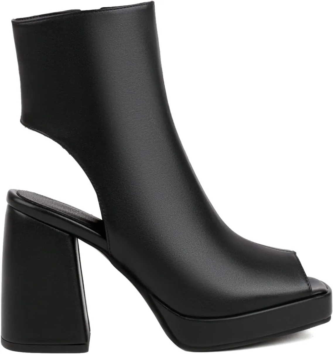 Elbslutt Women's Platform Peep Toe Sandals Chunky Heel Open Toe Booties Block Heel Ankle Boots Zip Up
