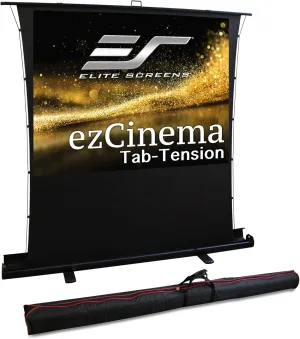 Elite Screens ezCinema Tab Tension, 100-Inch 4:3 Portable Manual Floor Pull Up Scissor Backed Projector Screen, Office School Front Projection  Carry Bag, US Based Company 2-Year Warranty - FT100XWV